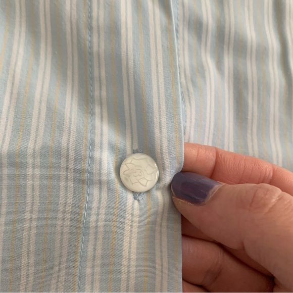 Vintage Napa Valley Blue Striped Embroidered Button Down Size M - Picture 5 of 10